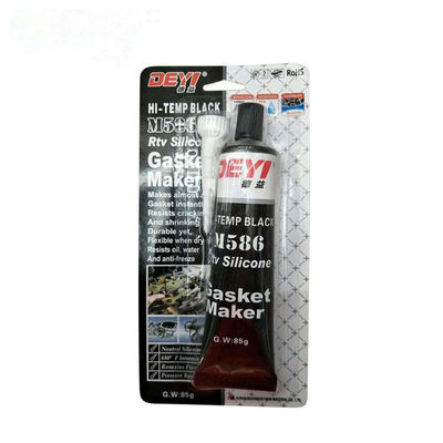 Βιομηχανικές εφαρμογές 85g Black Temp RTV Silicone Sealant Adhesive Gasket Maker
