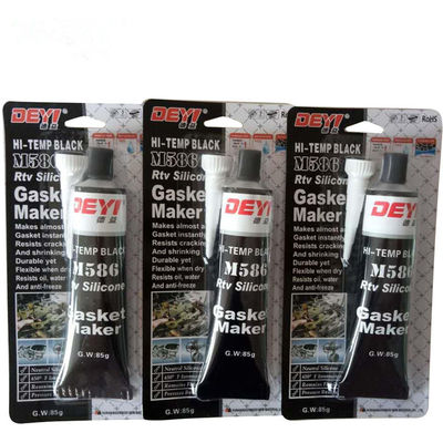 Βιομηχανικές εφαρμογές 85g Black Temp RTV Silicone Sealant Adhesive Gasket Maker