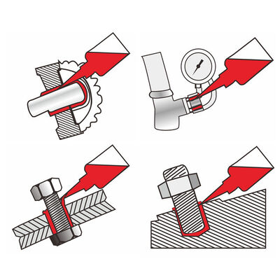 Κόκκινο Υψηλής Θερμοκρασίας Μικρό Μπουκάλι Σφραγιστικό Σωλήνων Συγκολλητικό Σπειρωμάτων